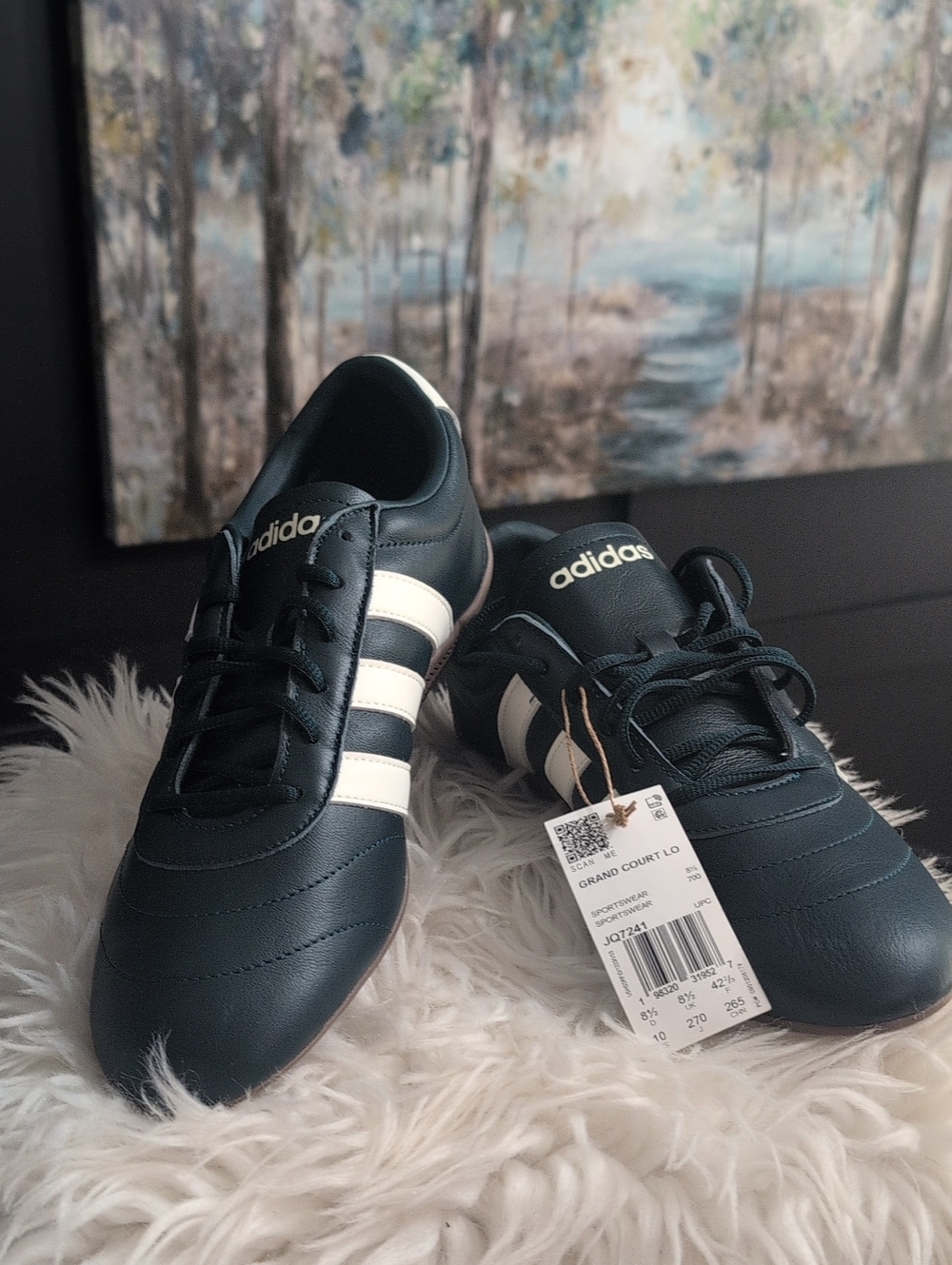 NWB Adidas Grand Court Lo Sneakers - Aurora Ivy Green - Size 10